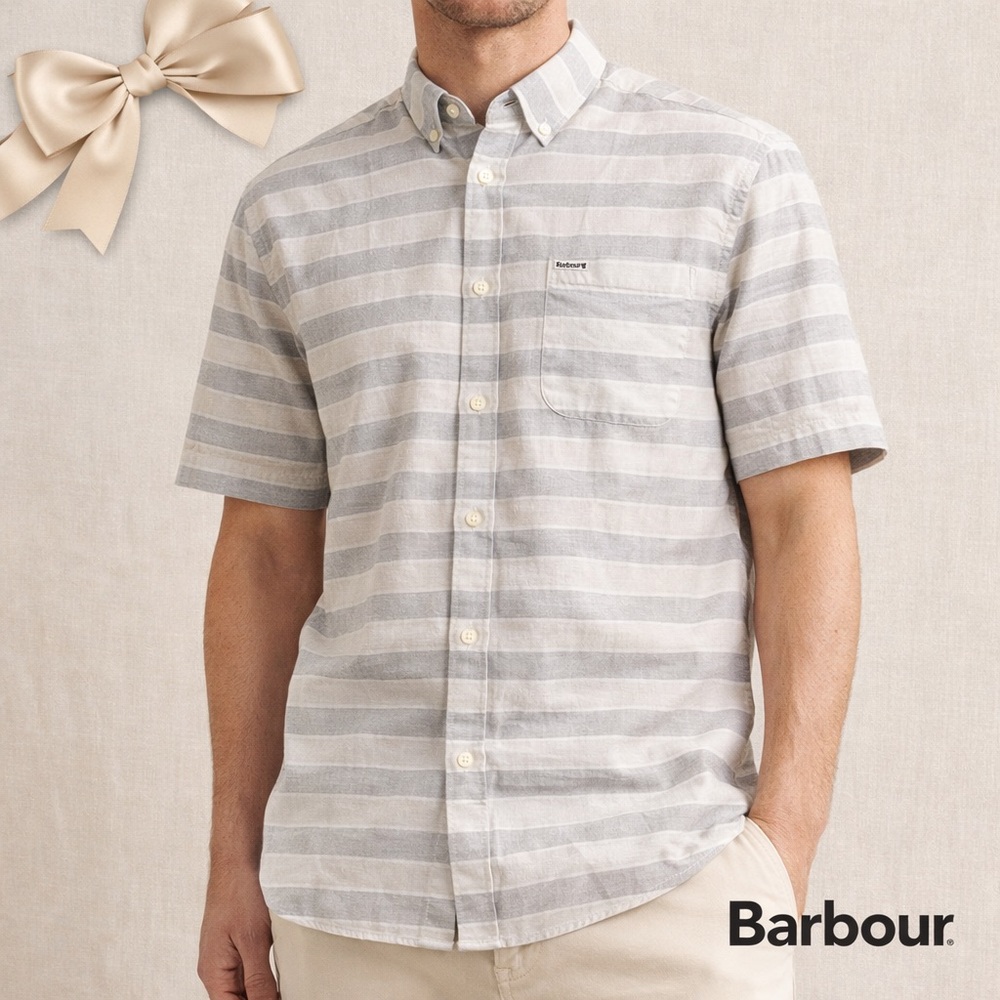 Barbour Tailored Fit Linen Blend Shirt Medium